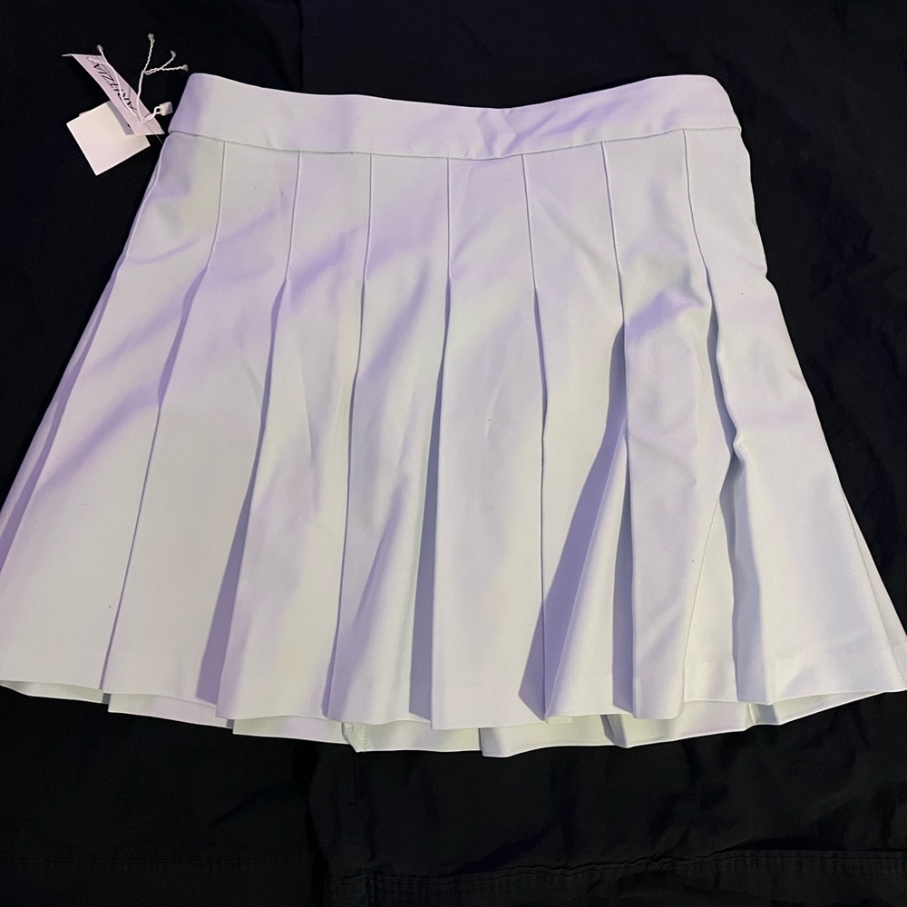 Light blue pleated skirt